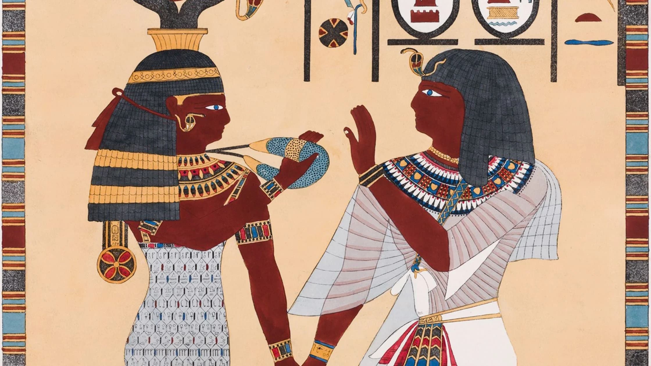 Ancient Egyptian painting from the history of cotton